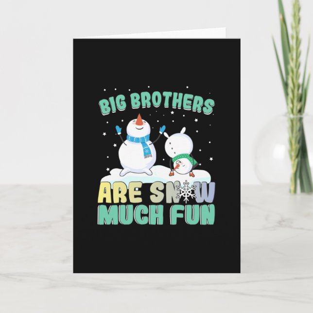 Tarjeta Hermanos grandes se divierten con la nieve - Nieve (Anverso)