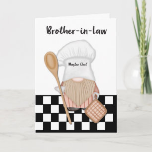 Tarjeta Hermanos Padres Día de la Cocina del Chef Gnome