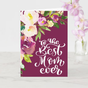 Tarjeta Hermosa acuarela Floral Bouquet Día de la Madre
