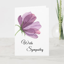Tarjeta Hermosa acuarela Morado Flor Simpatía