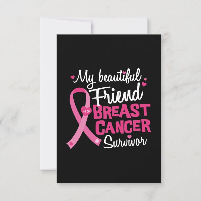 Tarjeta Hermosa amiga sobreviviente de cáncer de mama (Anverso)
