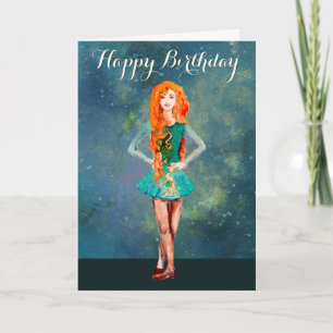 Tarjeta Hermosa bailarina irlandesa Hard Shoes Dance Birth