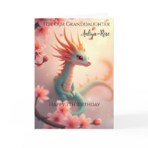Hermosa bebé dragón nieta 7º cumpleaños