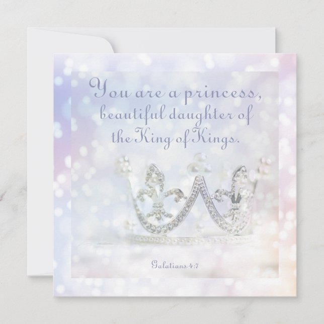 Tarjeta Hermosa Biblia contra princesa de citas inspiradas (Anverso)