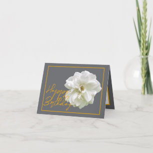 Tarjeta Hermosa Bonito de flores de rosa blanca Feliz cump