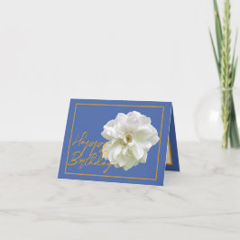 Tarjeta Hermosa Bonito de flores de rosa blanca Feliz cump