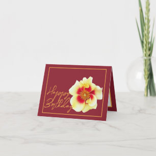 Tarjeta Hermosa Bonito de Moda rosa amarilla Feliz cumplea