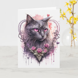 Tarjeta Hermosa bruja majestuosa de gato gatito | Hallowee