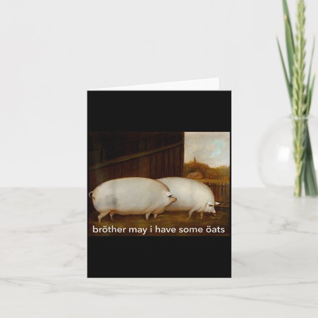 Tarjeta Hermosa Camiseta de Meme divertido hermano, ¿Puedo (Anverso)