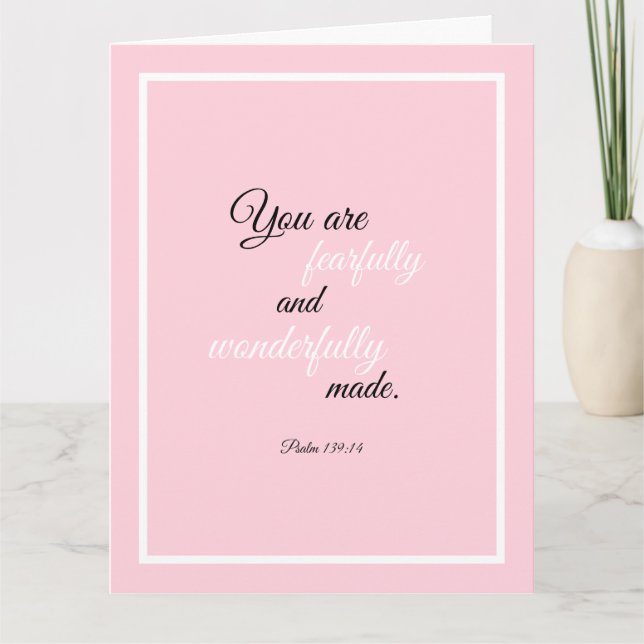 Tarjeta Hermosa cita bíblica Motivadora Salmo 139 (Anverso)