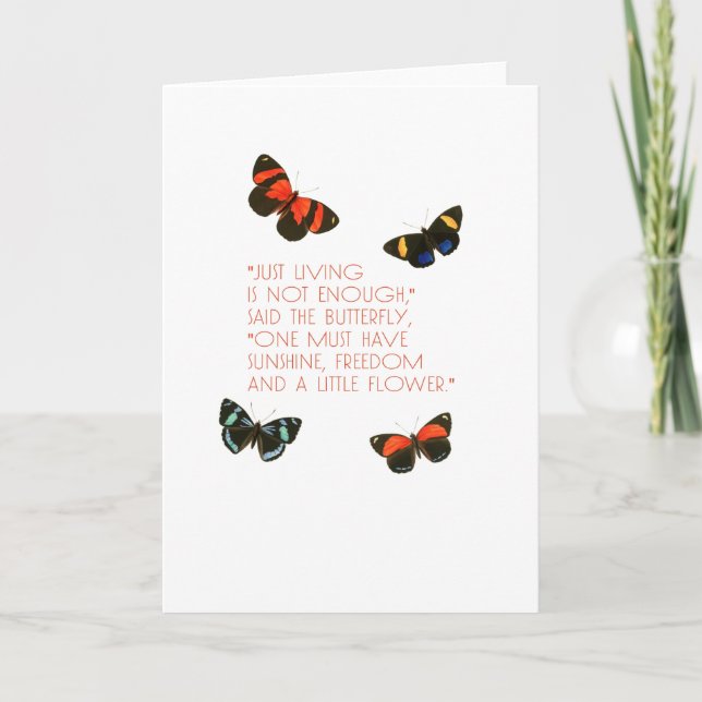 Tarjeta Hermosa cita de mariposa (Anverso)