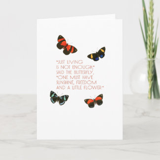 Tarjeta Hermosa cita de mariposa