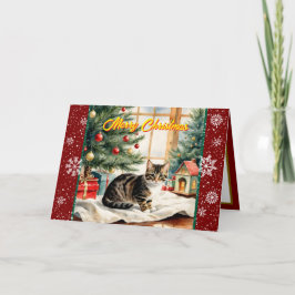 Tarjeta Hermosa colección antigua de Navidades de vacacion