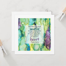 Tarjeta hermosa con cita inspiradora de Helen Kell