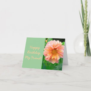TARJETA HERMOSA DAHLIA DE COLOR PINO Y AMARILLO