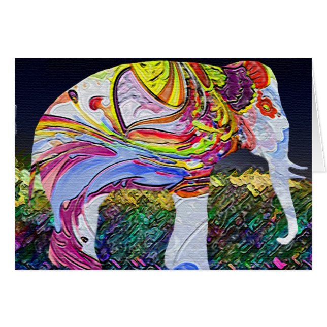 Tarjeta hermosa del elefante (Anverso (Horizontal))