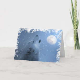 Tarjeta hermosa del lobo de las bendiciones del