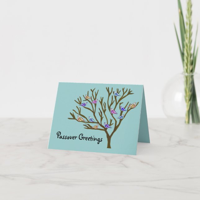 Tarjeta hermosa del Passover de los pájaros (Anverso)