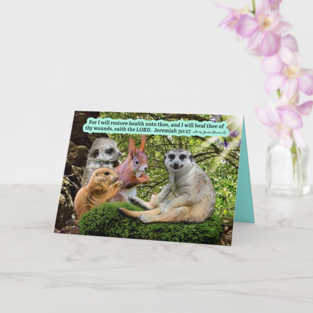 Tarjeta Hermosa Escritura Sanadora Jeremiah 30:17 (Orquídea)