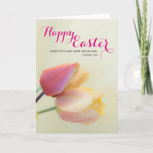 Tarjeta Hermosa Flor Cristiana Feliz Pascua