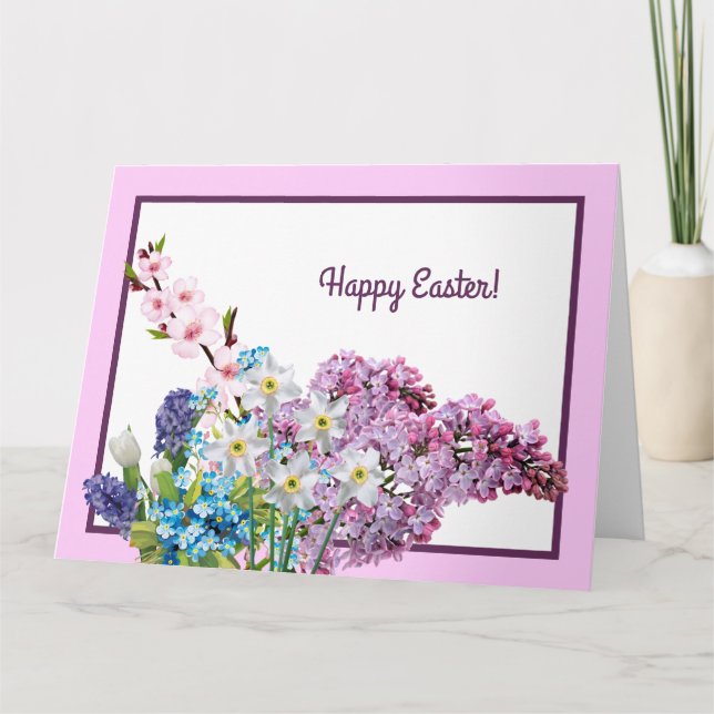 Tarjeta Hermosa flor de primavera de Semana Santa (Anverso)