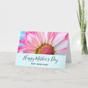 Tarjeta Hermosa flor rosa cierra el Día de la Madre