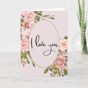 Tarjeta Hermosa Flor Rosa Te Amo Día de San Valentín