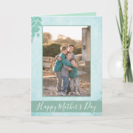 Tarjeta Hermosa floral azul feliz foto del día de la madre