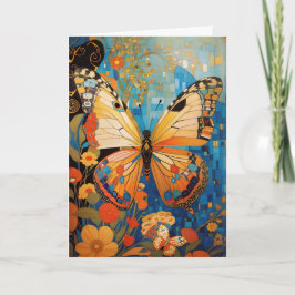 Tarjeta Hermosa floral decorativa mariposa Gracias