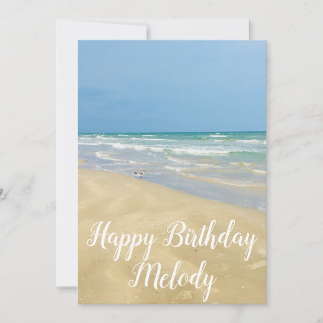 Tarjeta Hermosa fotografía costera de playa Feliz cumpleañ (Anverso)
