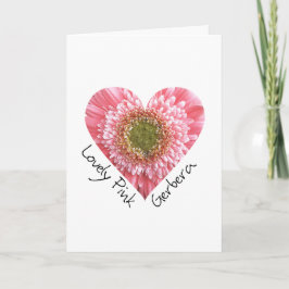 Tarjeta Hermosa gerbera rosa - Forma cardíaca
