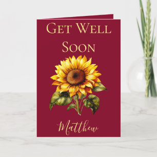 Tarjeta Hermosa Girasol Que Se Ponga Bien Pronto