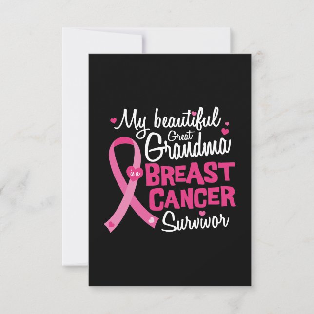 Tarjeta Hermosa Gran Abuela Sobreviviente de Cáncer de Mam (Anverso)
