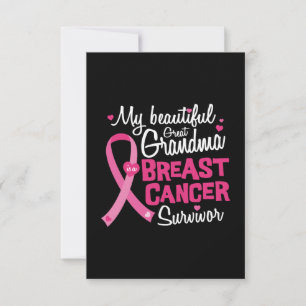 Tarjeta Hermosa Gran Abuela Sobreviviente de Cáncer de Mam