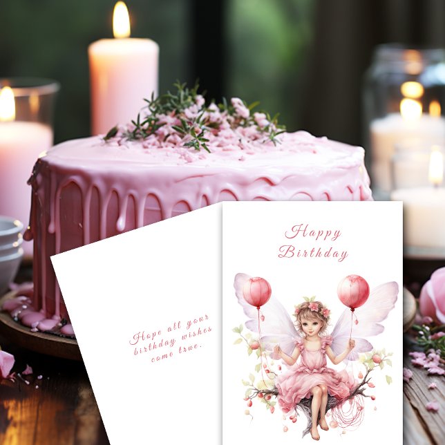 Tarjeta Hermosa Hada de Cumpleaños Rosa y Lavanda   (Subido por el creador)