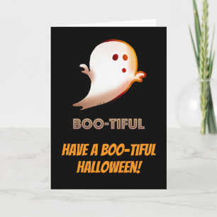 Tarjeta Hermosa Halloween Fantasma Cuta