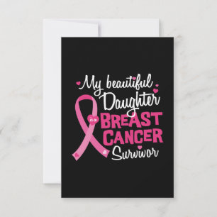 Tarjeta Hermosa hija sobreviviente de cáncer de mama mamá 