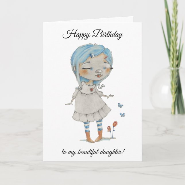 Tarjeta Hermosa Hija -Tarjeta de Cumpleaños (Anverso)