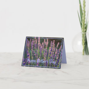Tarjeta Hermosa Lavanda Sunlight Flores Día de la Madre