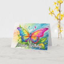 Hermosa mariposa creativa feliz cumpleaños
