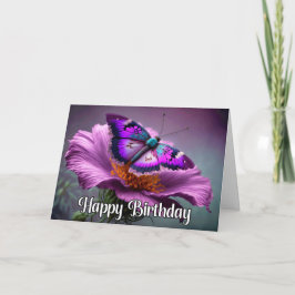 Tarjeta Hermosa mariposa descansada Feliz cumpleaños