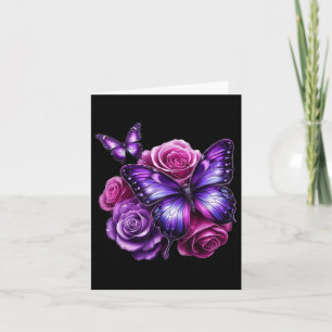 Tarjeta Hermosa mariposa Rosa púrpura mariposa amantes de