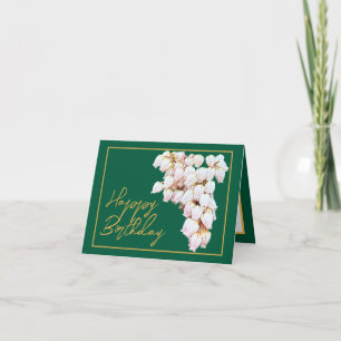 Tarjeta Hermosa Moda de Flores Blancas Pieris Feliz cumple
