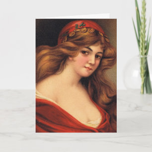 Tarjeta Hermosa mujer de época, Día de la Madre