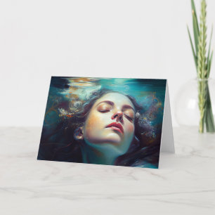 Tarjeta Hermosa mujer sueña bajo el agua todas las ocasion