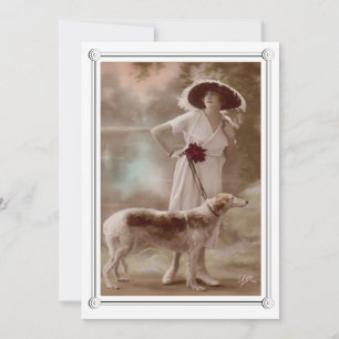 Tarjeta Hermosa mujer y perro