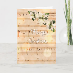 Tarjeta Hermosa partitura vintage Feliz Navidad