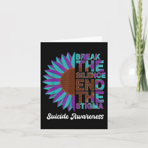 Tarjeta Hermosa prevención del suicidio Conciencia Girasol