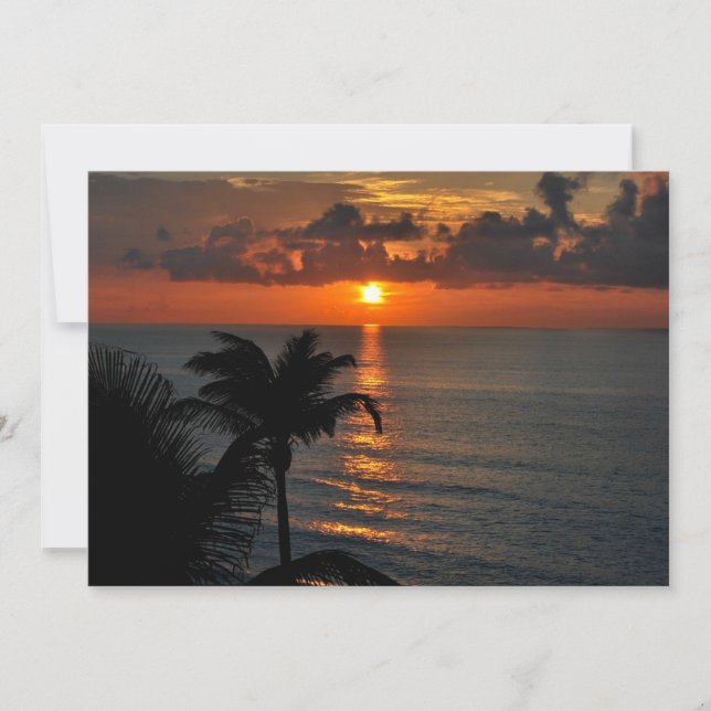 Tarjeta Hermosa puesta de sol de Cancún (Anverso)
