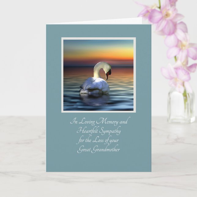 Tarjeta Hermosa simpatía por cisne pérdida de la abuela (Orquídea)